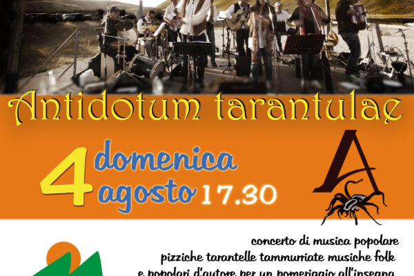 Domenica 04 Agosto 2019 La Taranta con  “Antidotum Tarantulae”